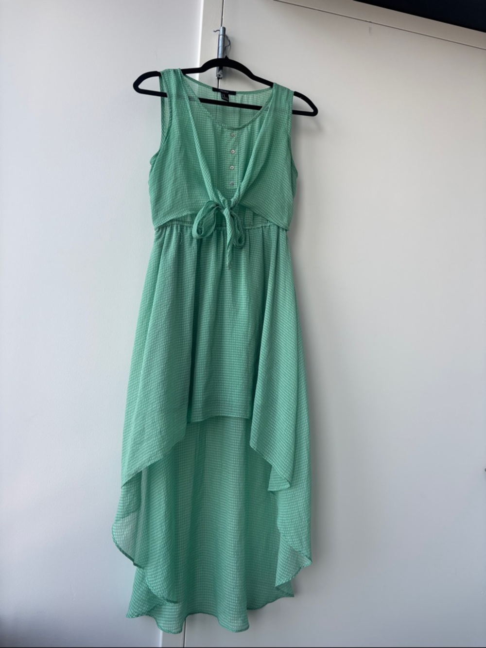 Forever 21 Mint Green Sleeveless High-Low Tie-Front Dress